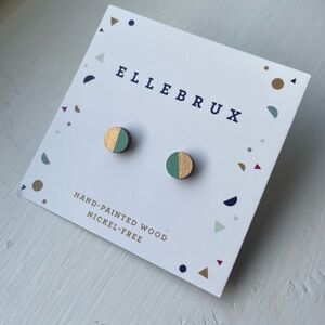 Handmade painted wood earrings